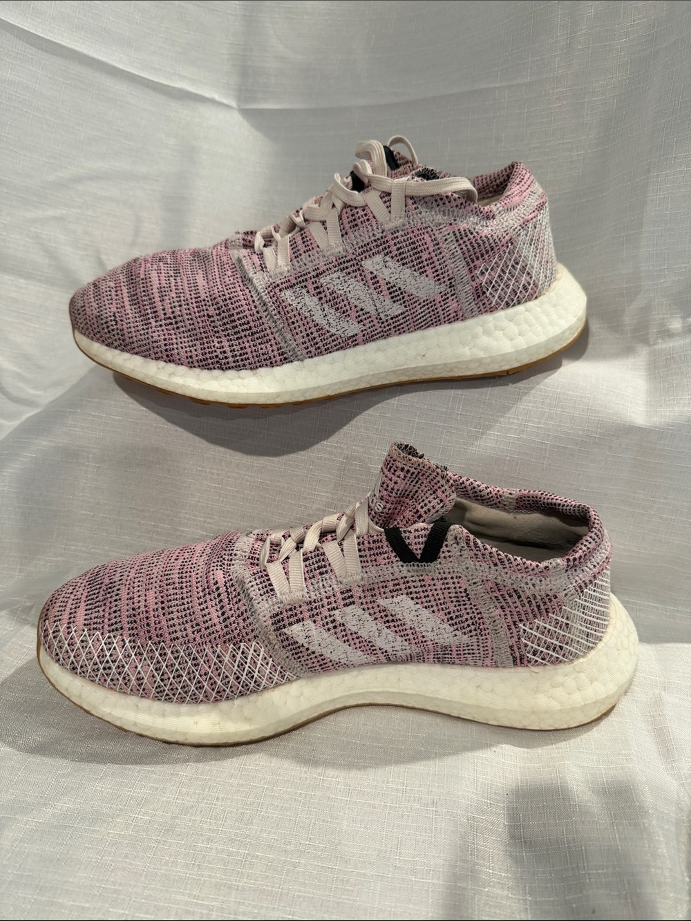 adidas Women’s Pink Knit Athletic Running Shoes